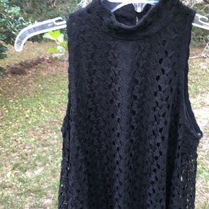 Worn once No Boundaries Black Crotchet Dress with lining. Small 3-5 Flare style